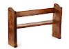Rustic Hand Carved Walnut Plank Seat Bench, 18th C