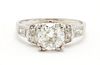 Ladies Art Deco Platinum Diamond Ring