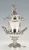 Large English Sterling Urn with Poseidon Finial, J. Angell