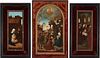 Follower of Quentin Matsys, N. Renaissance Style Triptych Painting of Christ's Early Life