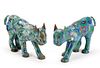 Two Large Chinese Cloisonne Striding Cats
