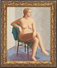 Charles Griffin Farr O/C Painting, Seated Nude Female