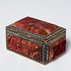 Continental silver vermeil and marble snuff box