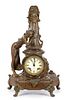 Ansonia Art Nouveau Figural Spelter Clock