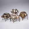 (4) English silver plated butter domes