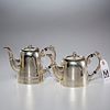 Peruvian sterling silver coffee pot and teapot