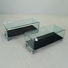 Pair Infabbrica glass 'Foxtrot' tables
