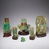 Collection Chinese green quartz carvings