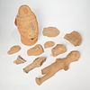 Group African terra cotta heads and fragments