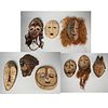Group of (9) carved and painted African masks