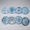 (8) Chinese blue and white porcelain stem dishes
