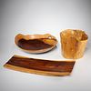 (3) Wood Studio serving pieces, two signed UDV