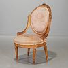 Nice Louis XVI carved giltwood slipper chair