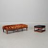 (2) Decorator stools, incl. Scalamandre leopard