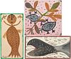 3 Mose Earnest Tolliver Family Folk Art Paintings