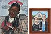 2 Outsider Art Paintings, incl. Mr. Hooper, Muddy Waters & American Gothic