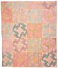 Double Sided Silk & Satin Quilt, Drunkard's Path & Square in a Square Patterns