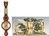 Carved & Painted Allegorical Hanging & George III Barometer
