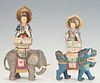 Pair Ghandara Style Bodhisattva Figures Riding Animals