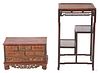 Chinese Miniature Chest of Drawers & Side Table w/ Shelves