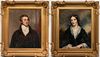 Pair 19th Century Portraits, Lady and Gentleman