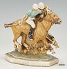 Kathleen Wheeler Crump Ceramic Equestrian Polo Sculpture