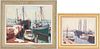 2 Lester Chadbourne Oil Paintings, Harbor Scenes