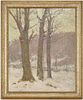 Southern O/B Impressionist Winter Landscape Painting
