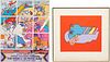 Signed Peter Max Serigraph, Remembering the Flight, & Signed Poster