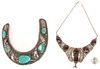 Two (2) Native American Silver & Stone Choker Necklaces