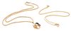 2 14K Yellow Gold Necklaces w/ Gemstone Pendants