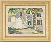 Gladys Emerson Cook O/B Landscape Painting, Country Cottage