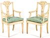 Pair of Continental Neoclassical Painted Armchairs