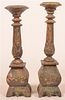 Pair of 18th Century Carved Wood Candlesticks.