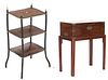 2 European Decorative Items, French Parquetry Etagere & English Mounted Lap Desk