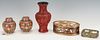 5 Chinese Items, incl. Gilt Enamel, Mother of Pearl, Cloisonne, Cinnabar