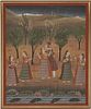 Large Southeast Asian Pichwai Painting, Krishna and Gopi