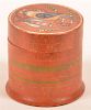 Wood Polychrome Decorated Spice Canister.