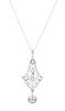 Ladies Platinum & Diamond Pendant w/ 14K Necklace