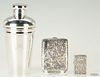 Tiffany & Co. Silver Cocktail Shaker + Sterling Cigarette Case & Lighter, 3 items