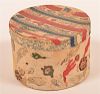 Cardboard Covered Canister with Fabric Designs.