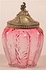 Victorian Cranberry Art Glass Sugar Bowl.