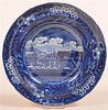 Historical Staff. Blue Transfer China Soup Plate.