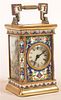 Cloisonne and Enameled Brass Carriage Clock.