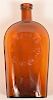 J. Rohrer Lancaster, PA Amber Glass Flask.