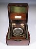 19TH C. ENGLISH MARINE CHRONOMETER BY FRENCH & PORTHOUSE LONDON, IN DOUBLE MAHOGANY CASE