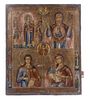 LARGE 19TH C. ROMANIAN ICON OF THE LIFE OF MARY