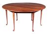 CUSTOM ROUND DINING TABLE WITH (6) MATCHING CHAIRS BY JIM BROWN OF LINCOLNVILLE, MAINE