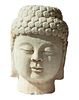 LIFE-SIZED JAPANESE MARBLE HEAD OF BUDDHA
