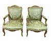 PAIR OF 19th CENTURY FRENCH SCALAMANDRE ARMCHAIRS